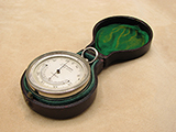 Late 19th century pocket barometer with thermometer 
signed 'J BATEMAN 131 High Holborn'